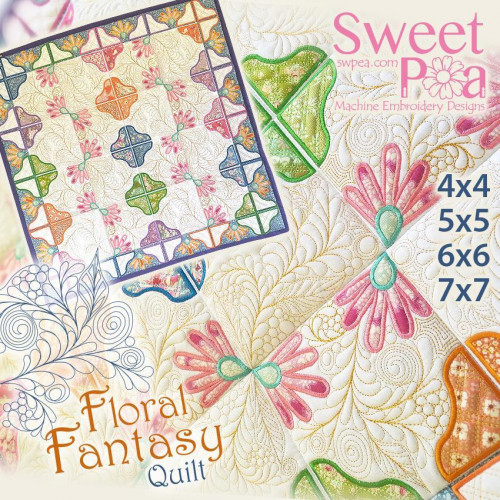 Sweet Pea Embroidery Designs CD Floral Fantasy Quilt